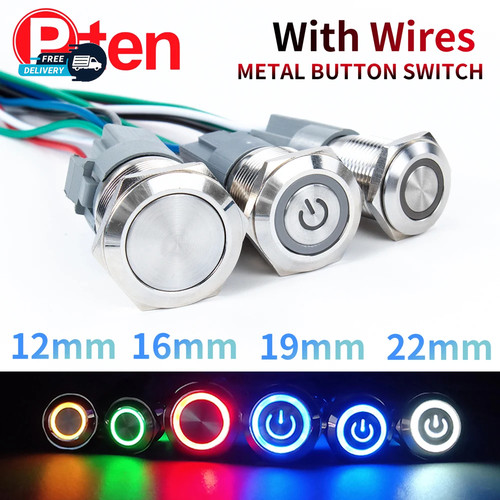 16mm 12v led off waterproof - led, on